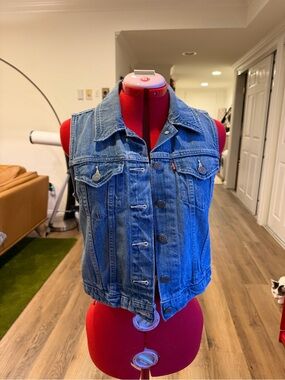 Levi's Blue Denim Sleeveless Vest